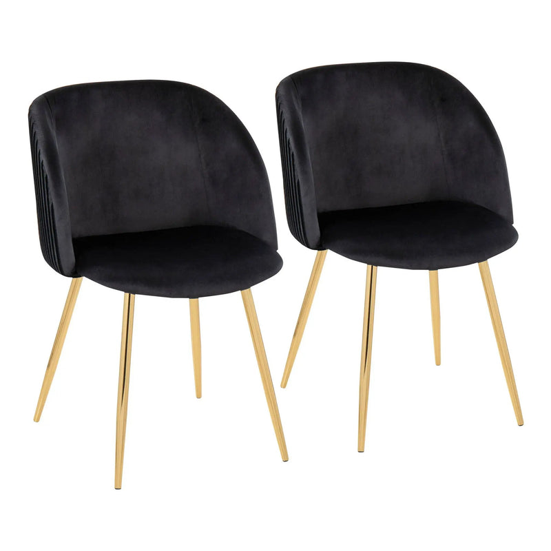 Fran - Pleated Waves Contemporary Chair (Set of 2) by Unique Piece Furniture