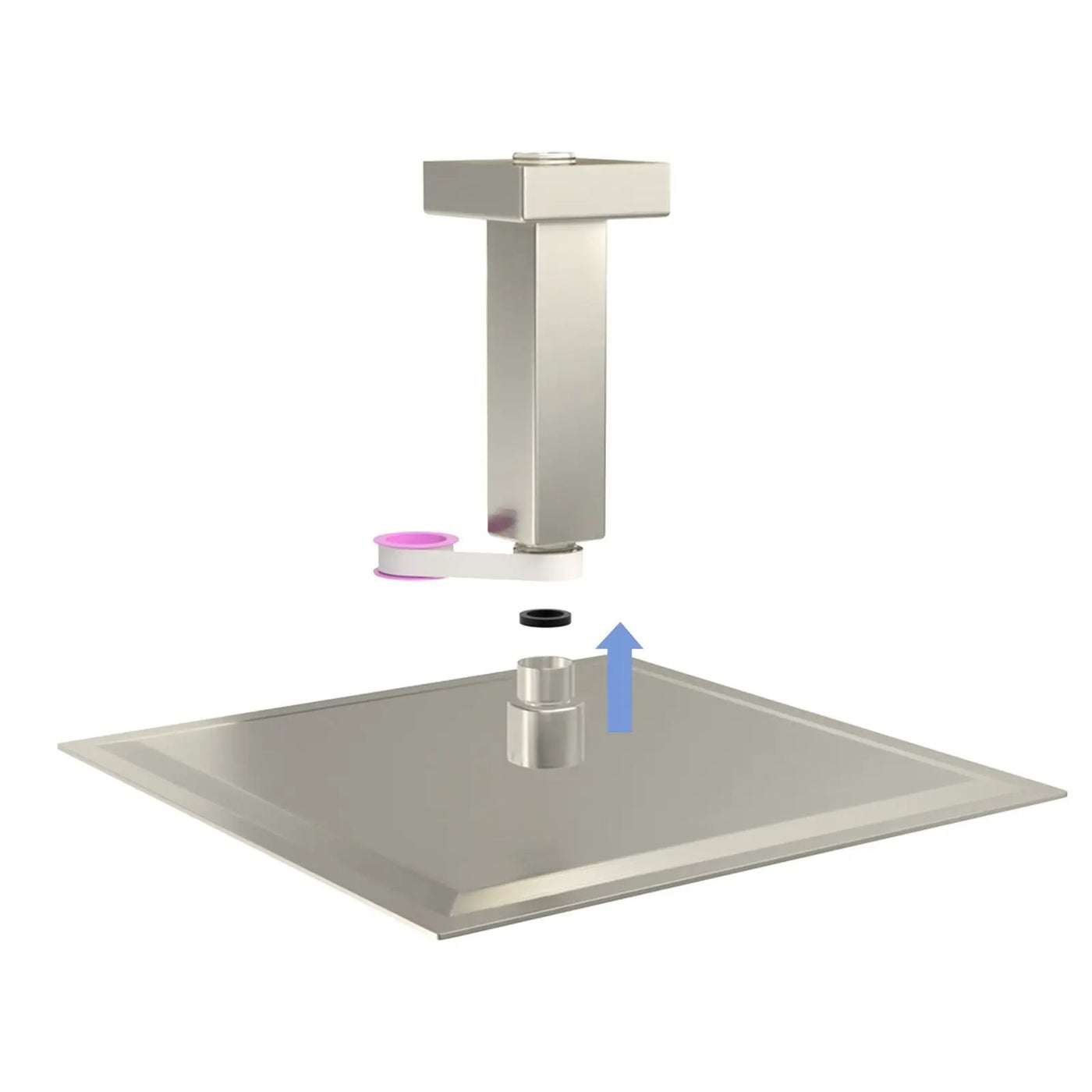 Ceiling Mounted Shower Arm With Flange Stainless Steel by HouseOfZazla