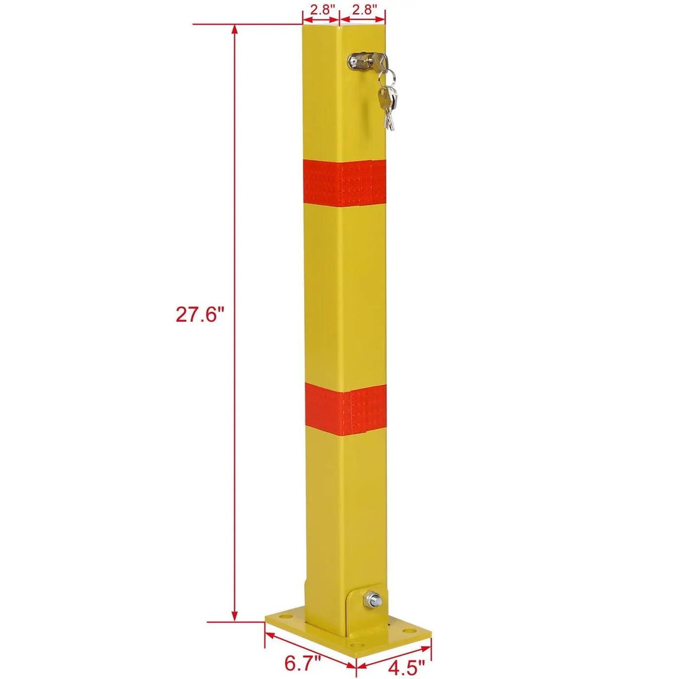 Square Parking Bollard Pole Barrier With Lock for Car Parking Protection and Home Garage by HouseOfZazla