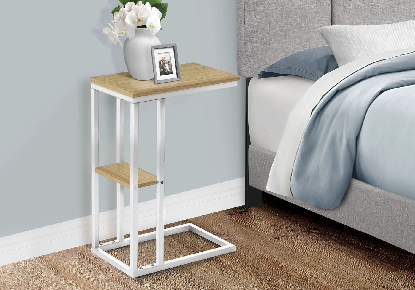 Accent Table, C - Shaped, Marble Look Contemporary & Modern Convenient Design by Unique Piece Furniture