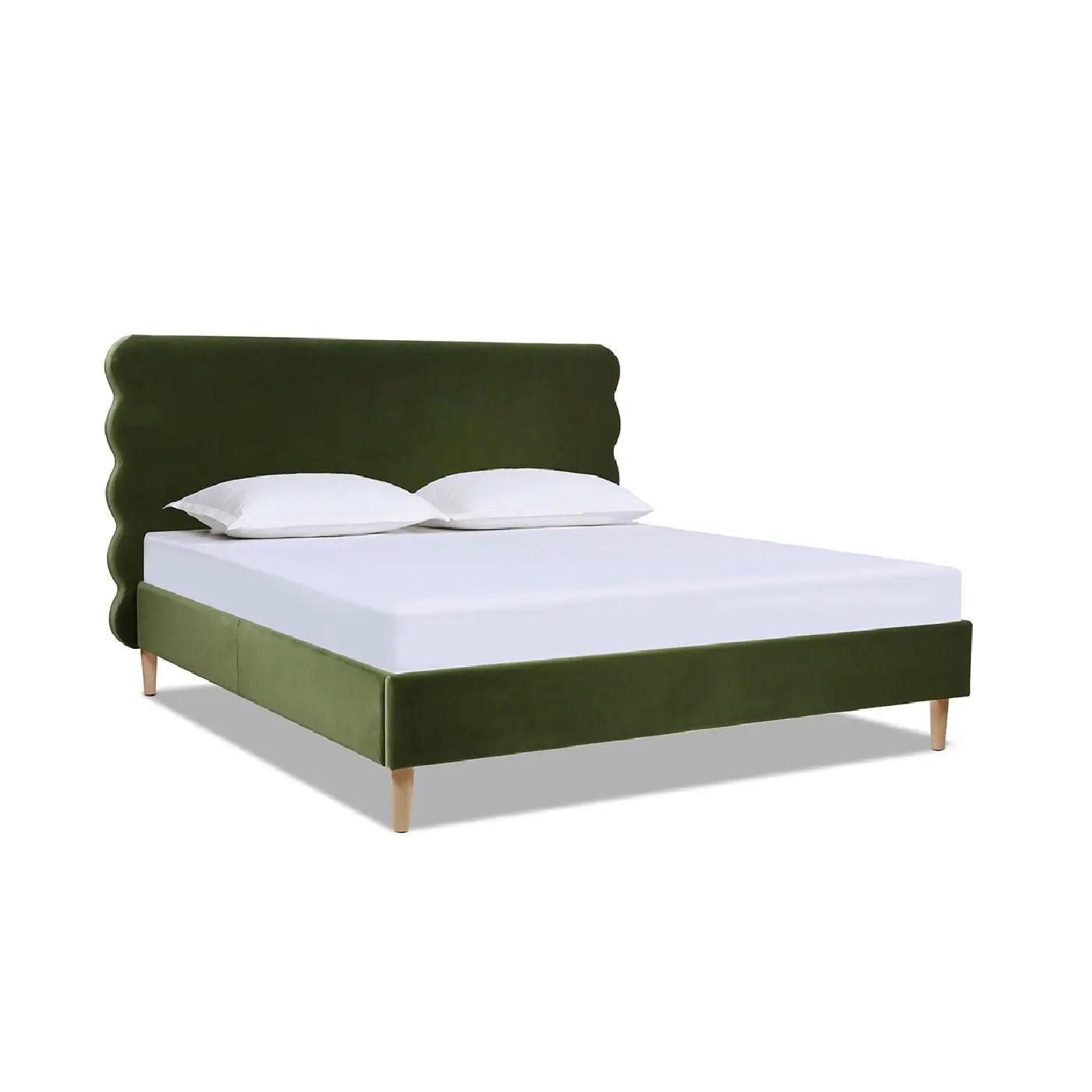 Stockholm - Modern Wavy Headboard Platform Bed by HouseOfZazla