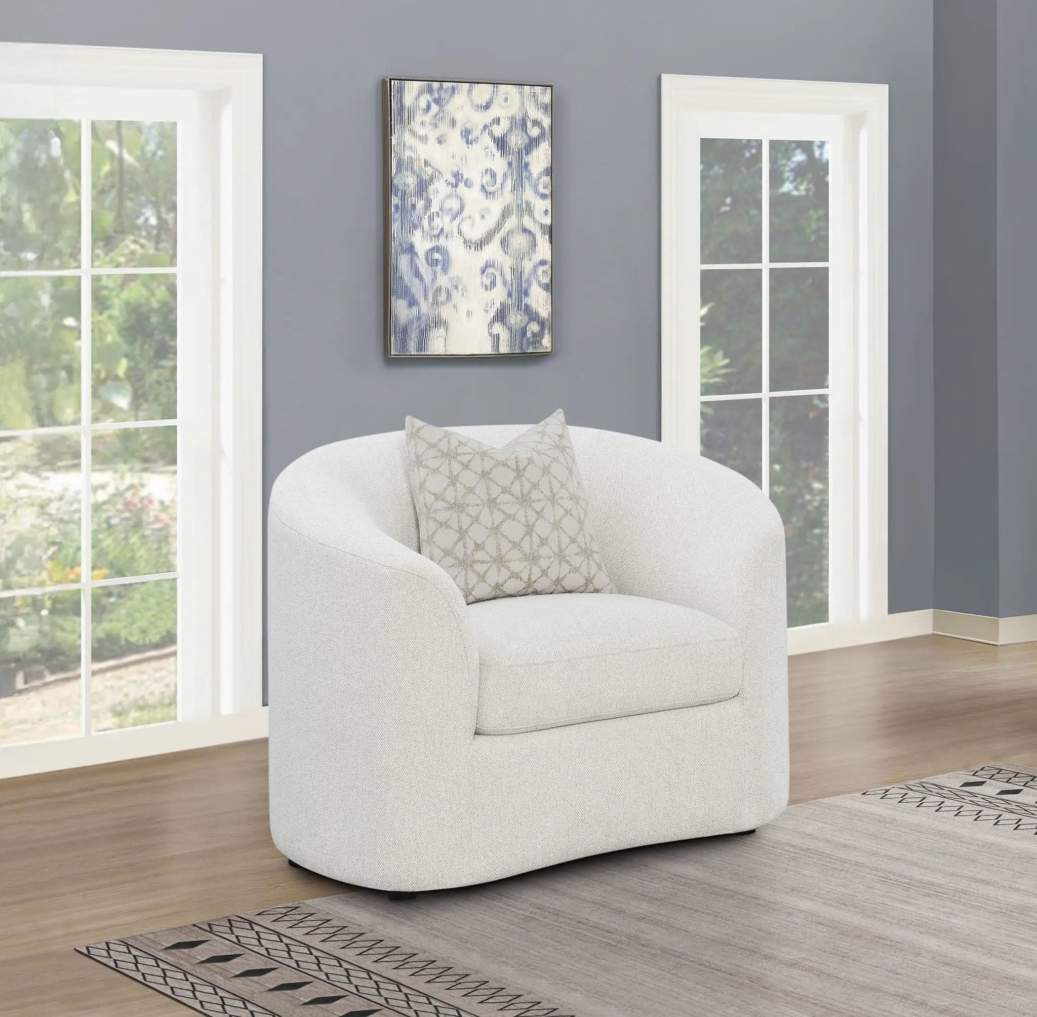 Rainn Boucle Upholstered Sloped Arm Accent Chair Latte by Unique Piece Furniture