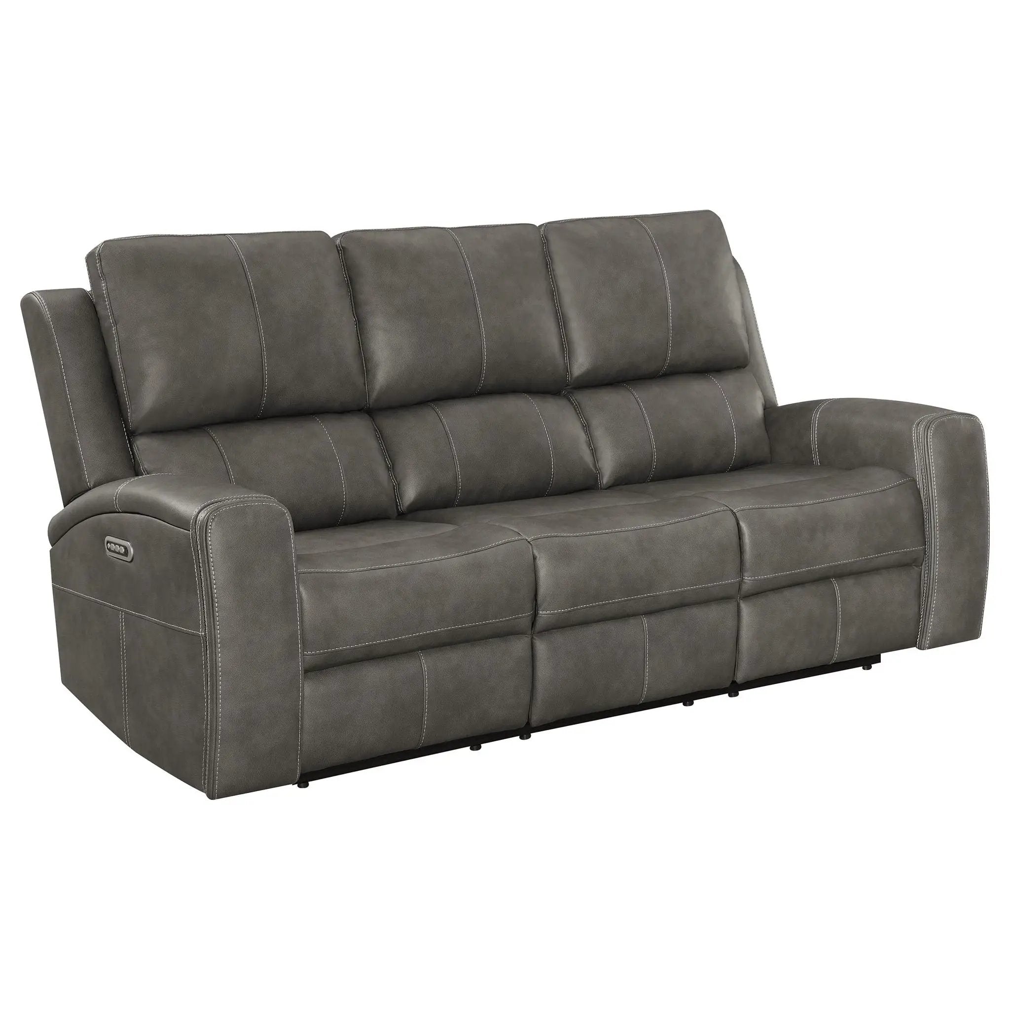 Brickston 2-piece Triple Power Reclining Sofa Set Charcoal by Unique Piece Furniture