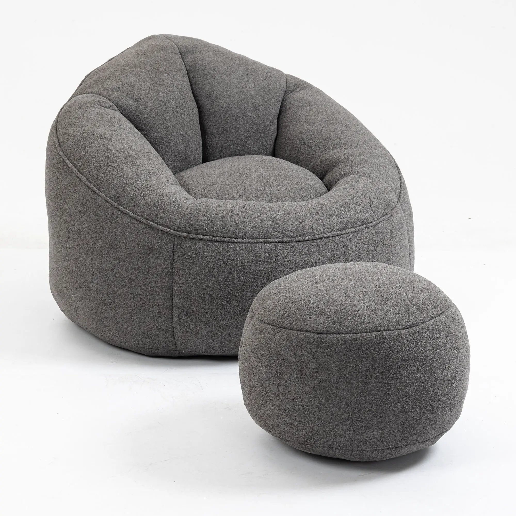 Bedding Bean Bag Sofa Chair High Pressure Foam With Footrest by HouseOfZazla