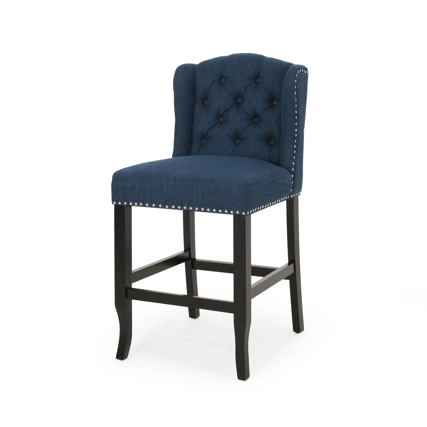 Vienna Fabric Tufted Counter Stool With Nailhead Accents (Set of 2) by HouseOfZazla