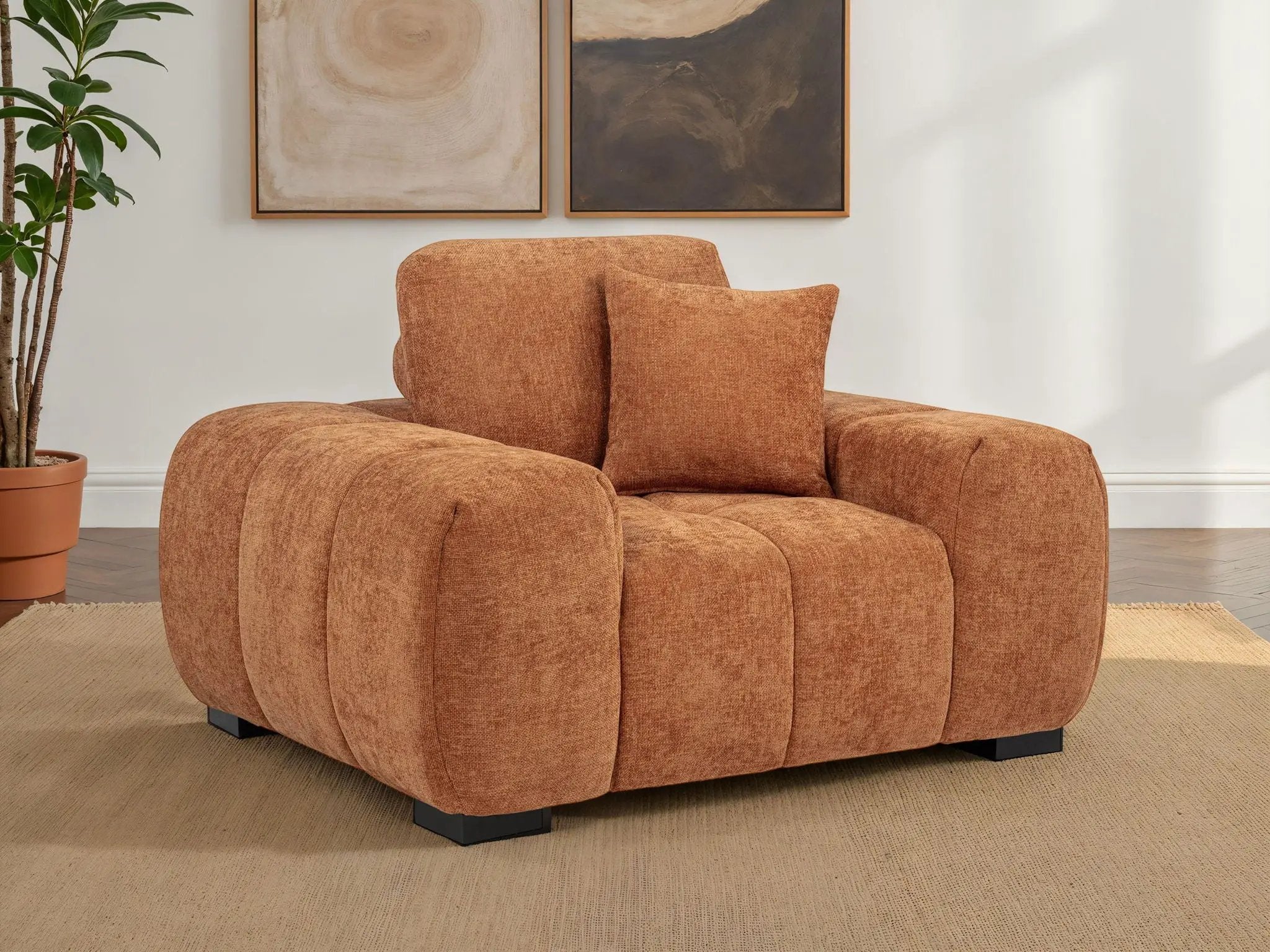 Octavia Upholstered Track Arm Accent Chair Orange by Unique Piece Furniture