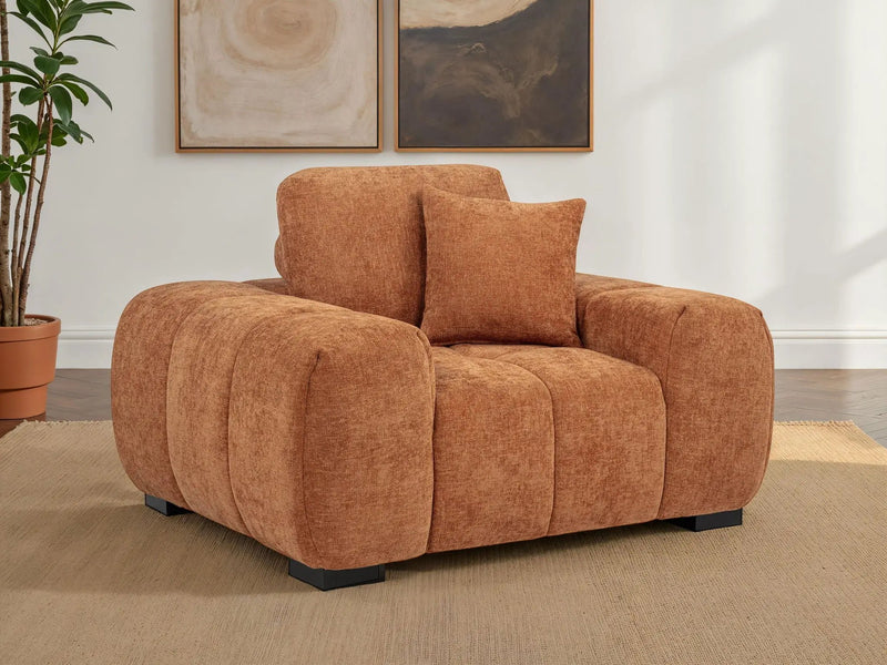 Octavia Upholstered Track Arm Accent Chair Orange by Unique Piece Furniture