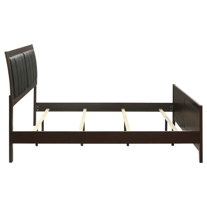 Carlton Wood Eastern King Panel Bed Cappuccino by Unique Piece Furniture