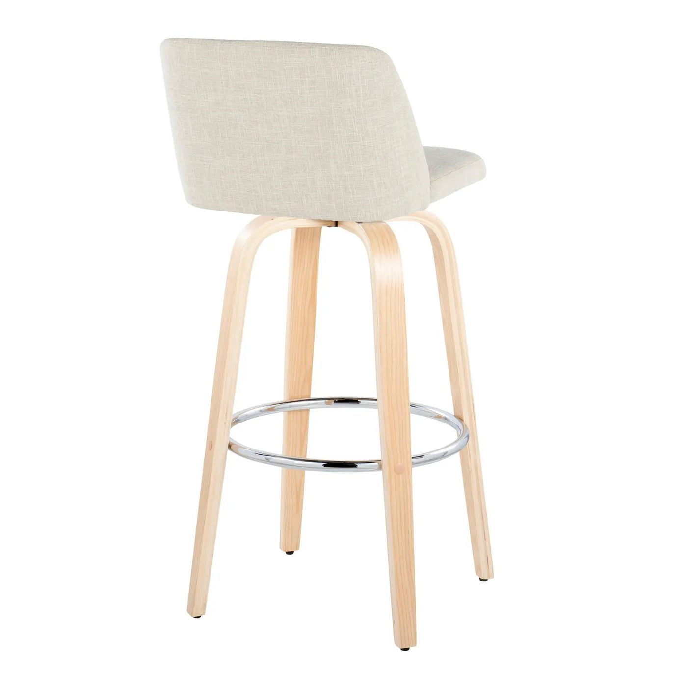Toriano - Contemporary, Fixed Height Barstool Swivel & Round Footrest (Set of 2) by HouseOfZazla