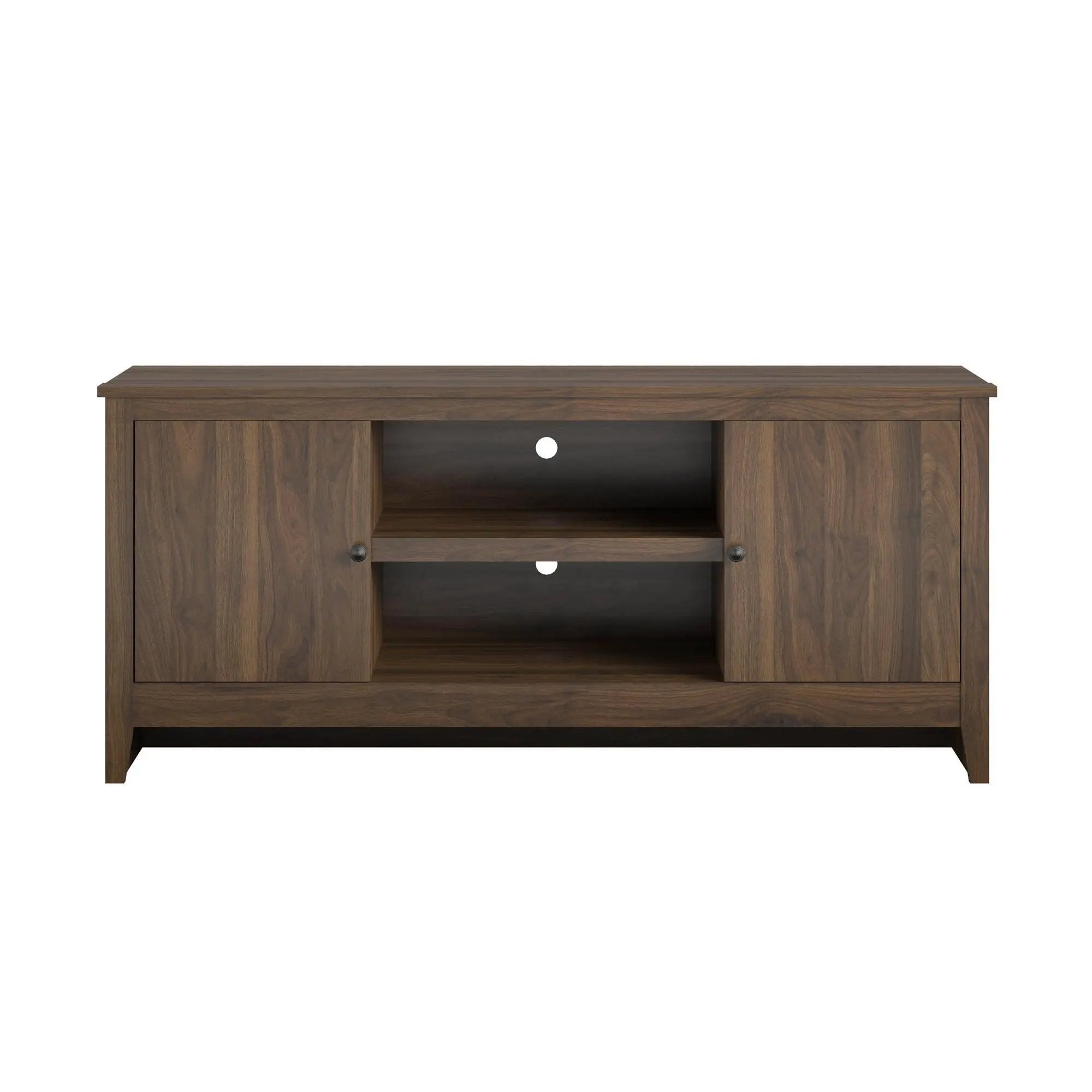 TV Stand For TVs Up To 65" With Open Shelves And Storage Cabinets - Walnut by Unique Piece Furniture