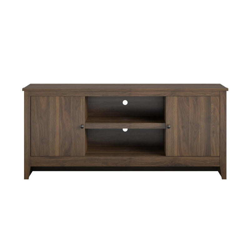 TV Stand For TVs Up To 65" With Open Shelves And Storage Cabinets - Walnut by HouseOfZazla