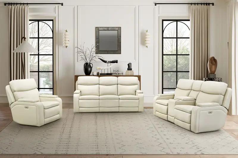 Gunner - Recliner With Power And Power Headrest - Almond by Unique Piece Furniture