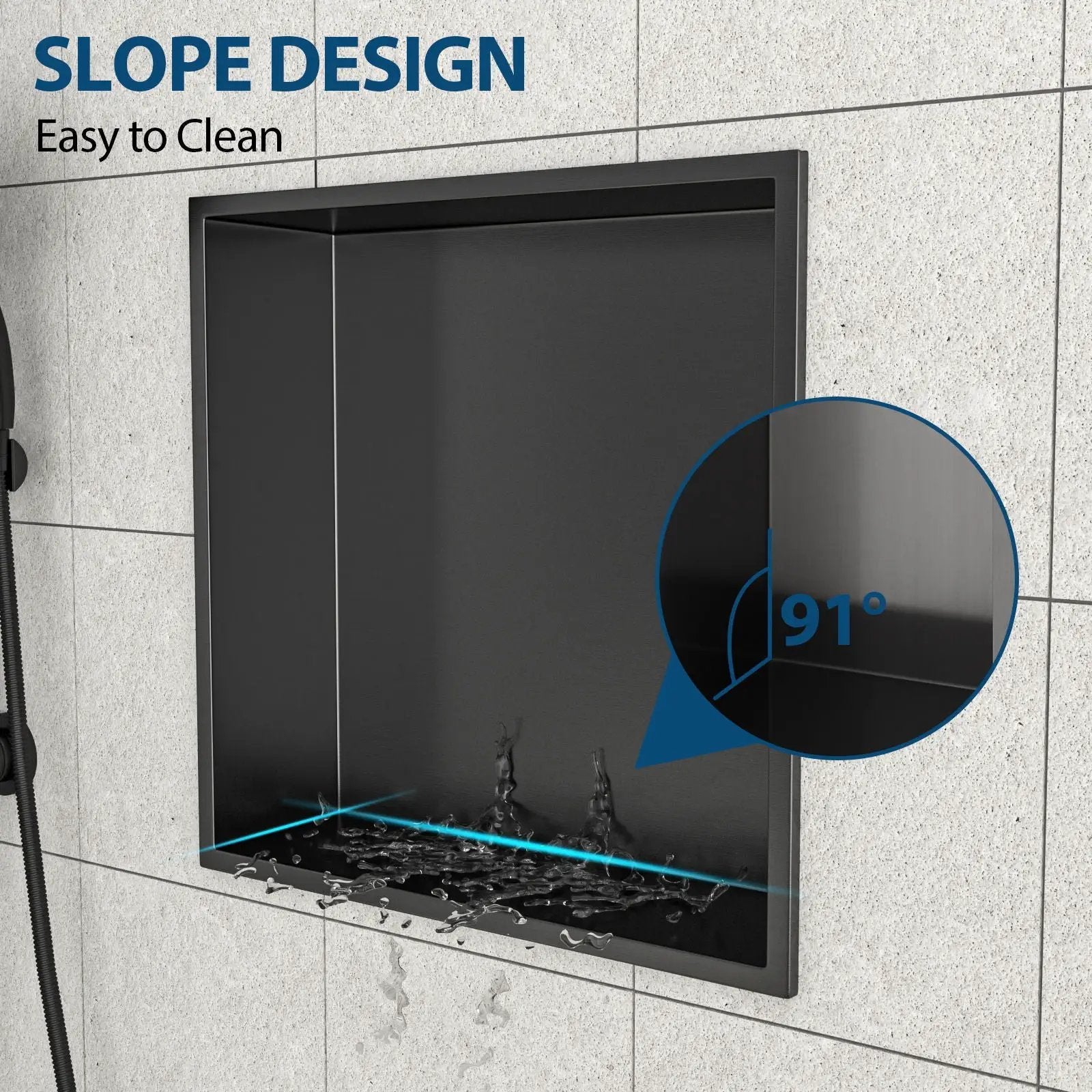 Stainless Steel Shower Niche With Seamless Design For Bathroom Storage by HouseOfZazla