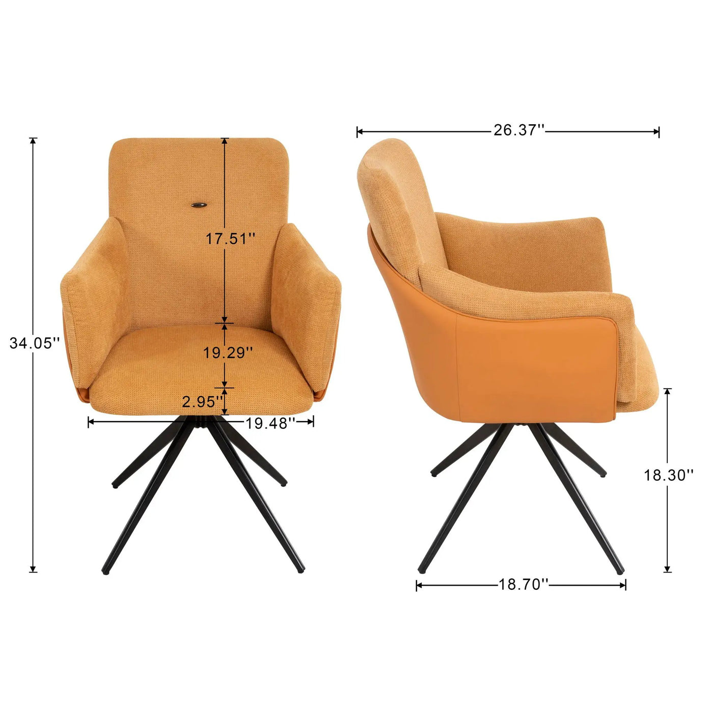 Swivel Home Office Desk Chairs With Arm (Set of 2) by HouseOfZazla