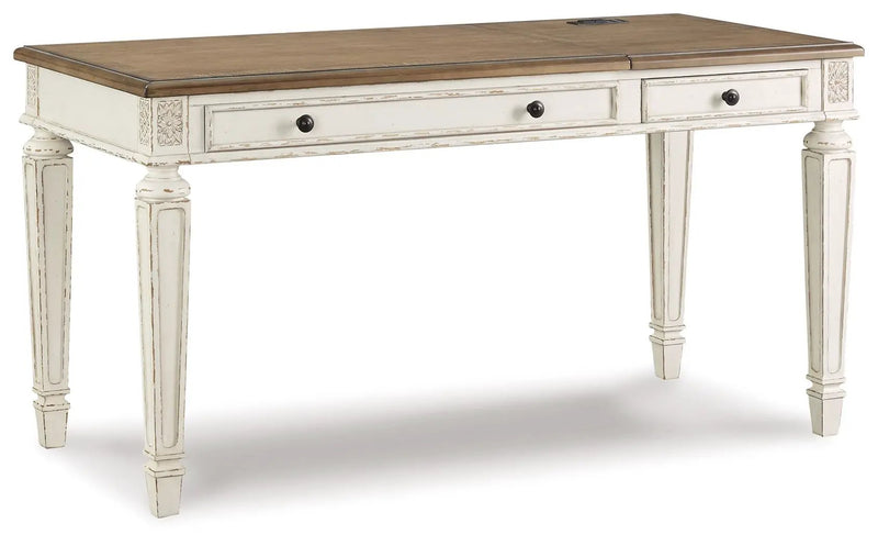 Realyn - Home Office Lift Top Desk - White / Brown by Unique Piece Furniture