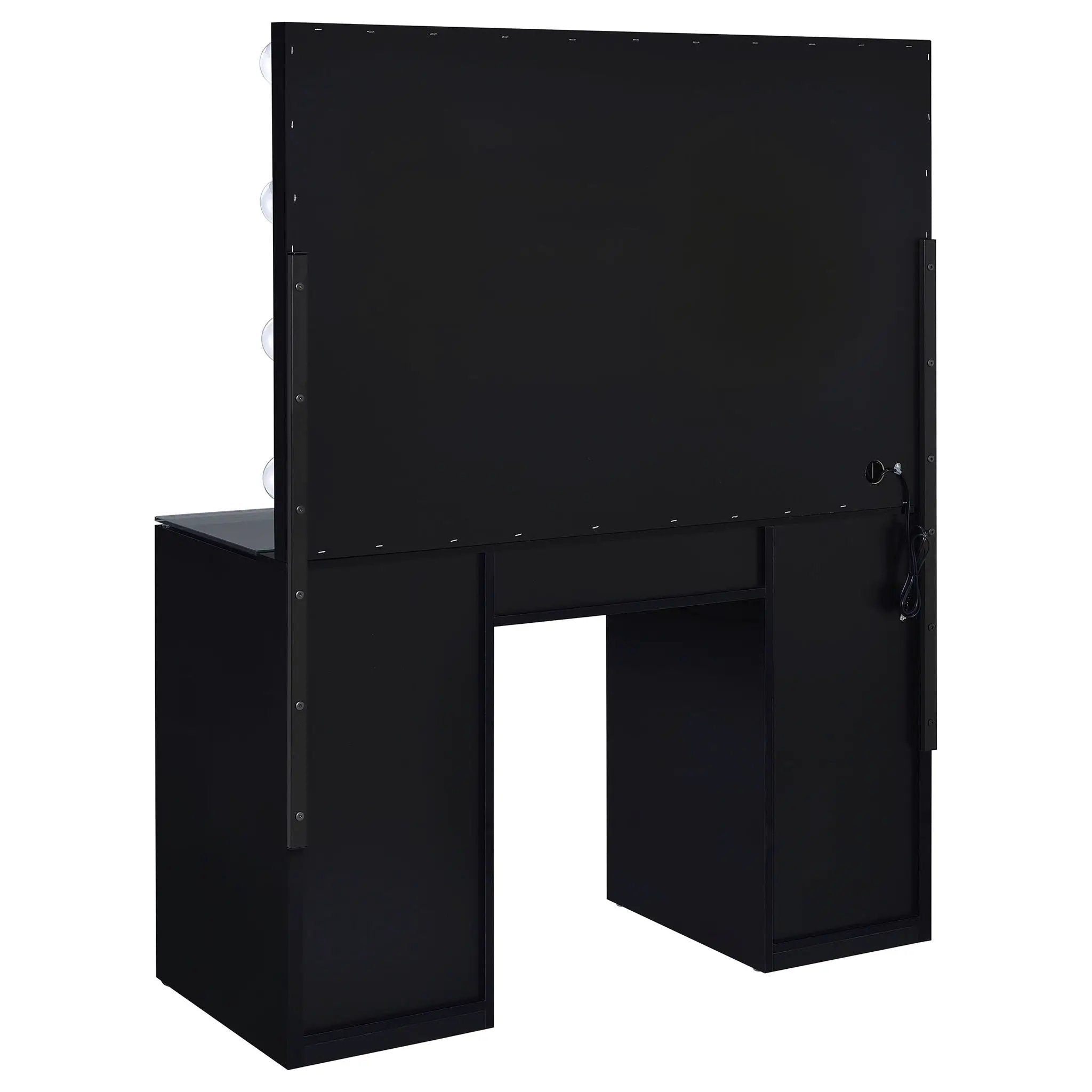 Acena 7-drawer Vanity Set with Lighting Black High Gloss by Unique Piece Furniture