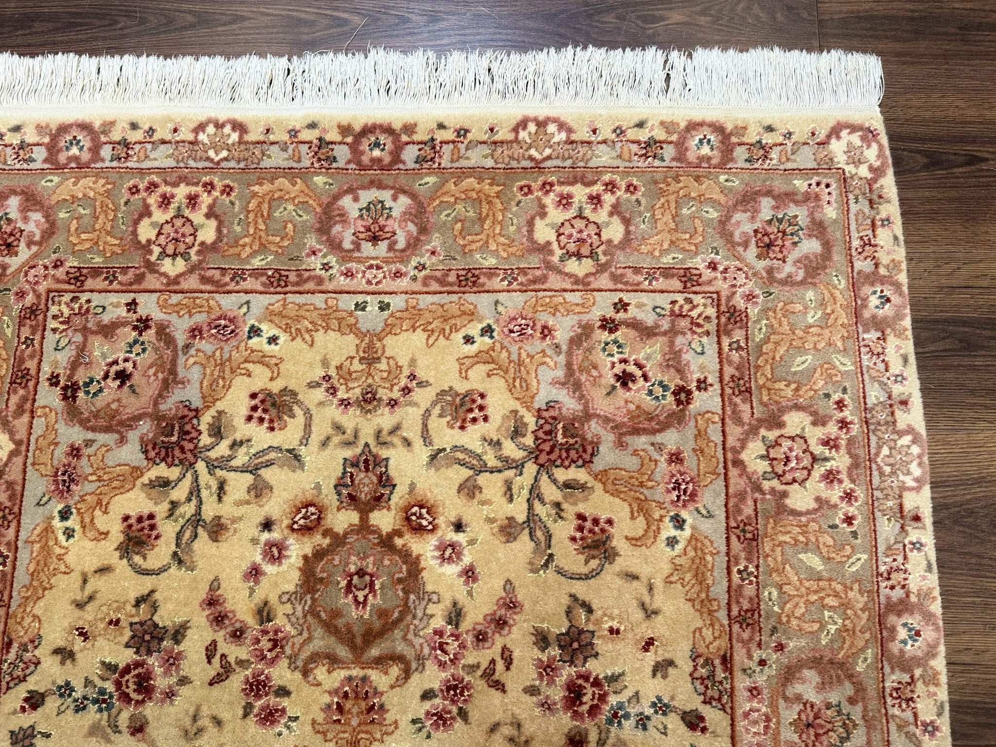 Sino Persian Rug 4x6, Wool and Silk Highlights, Fine 200 KPSI by Jewel Rugs