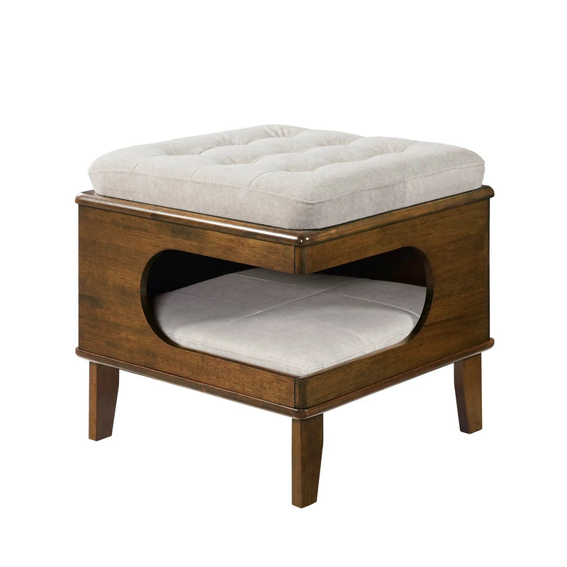 Letitia Rubber Wood Cat Bed Ottoman by HouseOfZazla