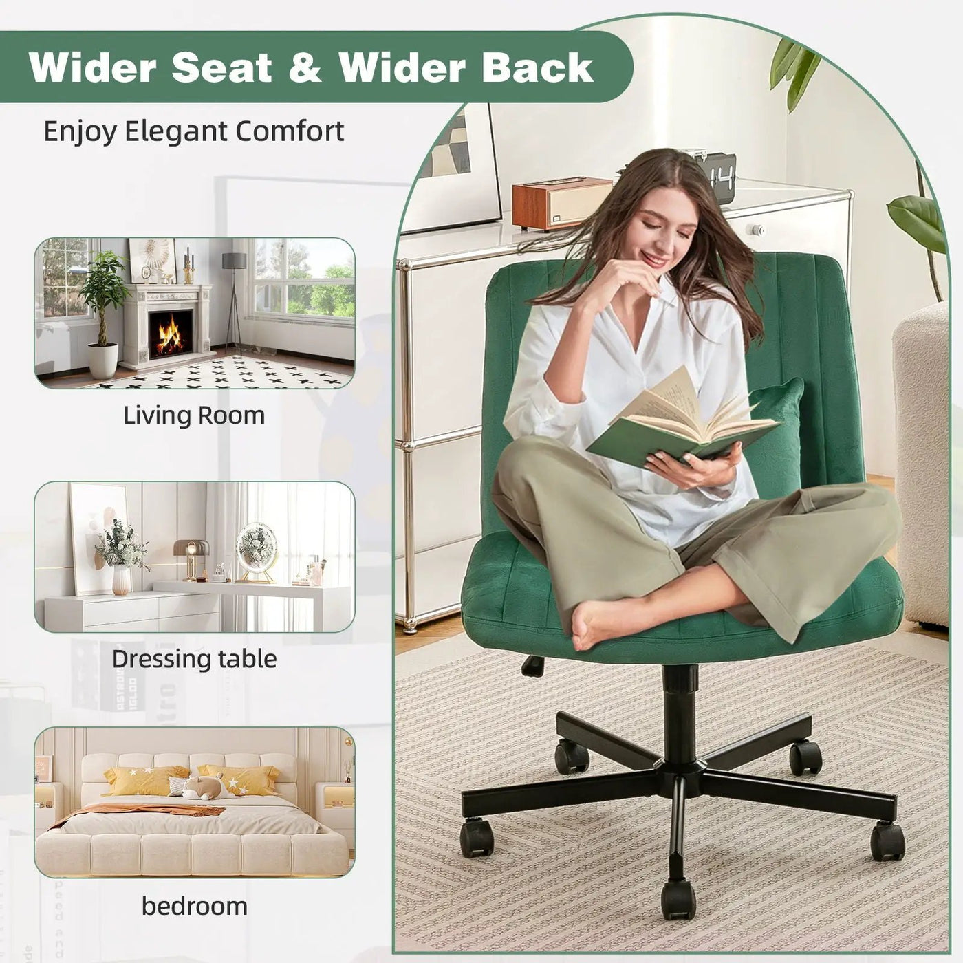 Criss Cross Office Chair With Adjustable Height, Ergonomic Design by HouseOfZazla