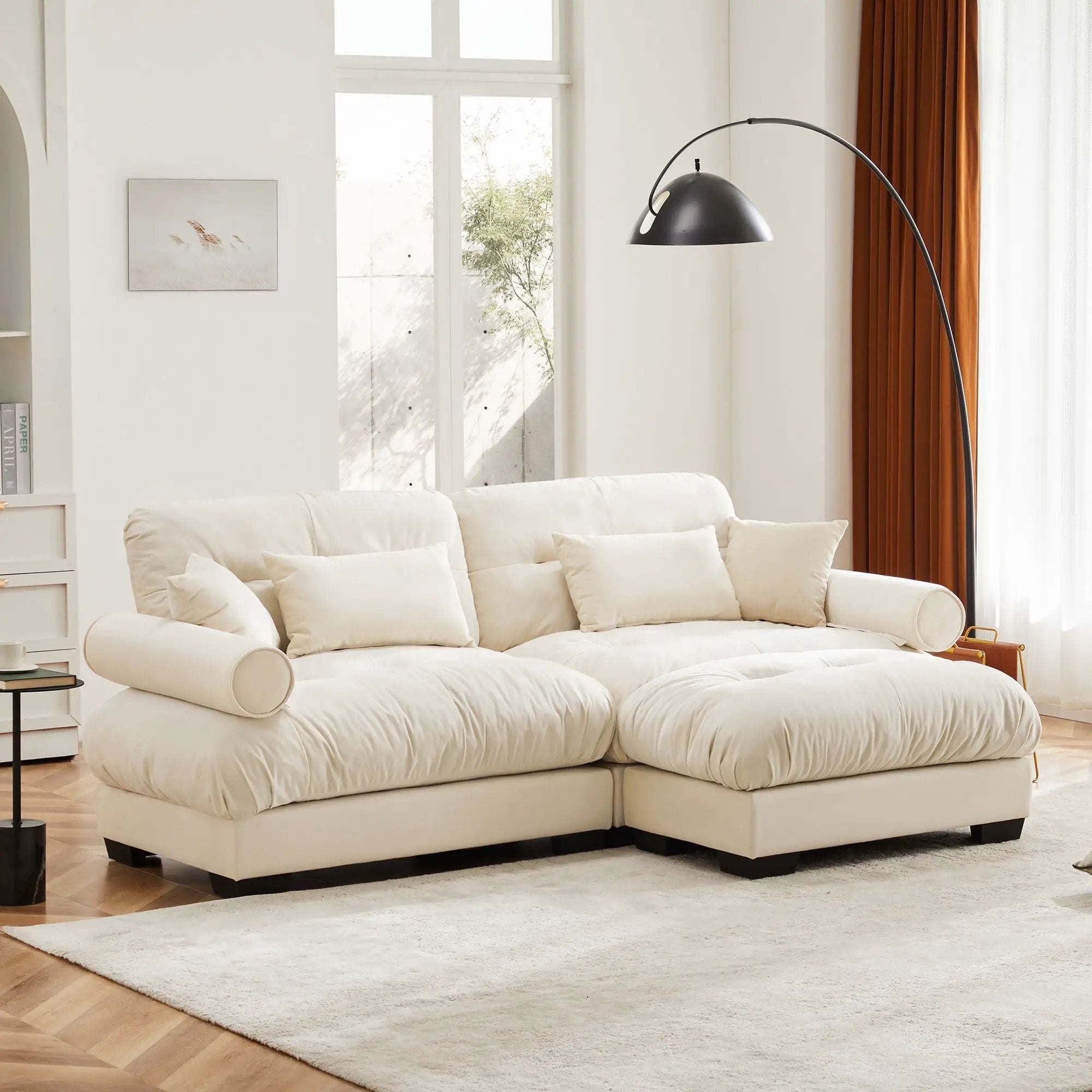 Super Comfort Oversized Modular Sectional Sofa With Movable Ottoman by HouseOfZazla