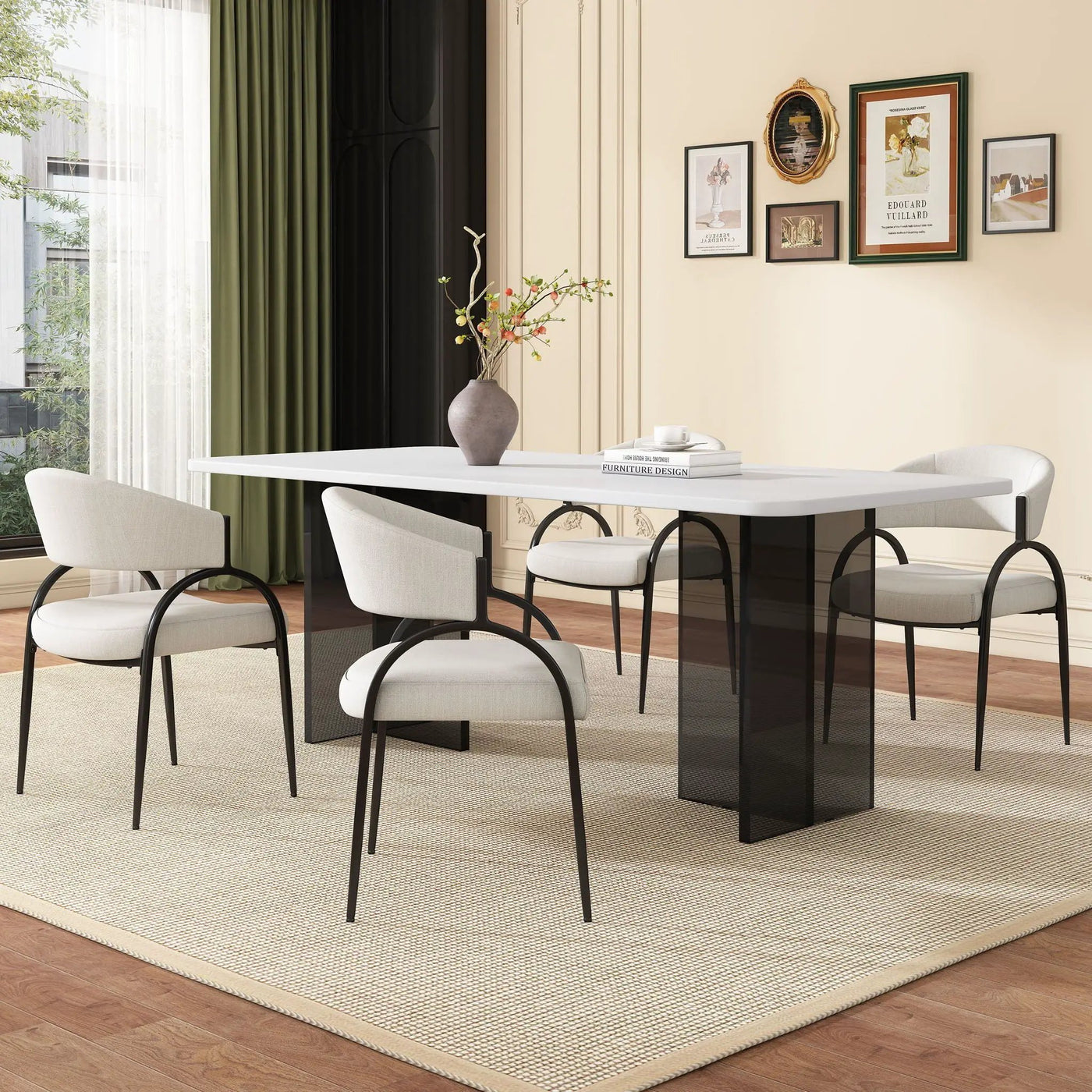 Contemporary Upholstered Dining Chairs With Metal Legs (Set of 2) by HouseOfZazla