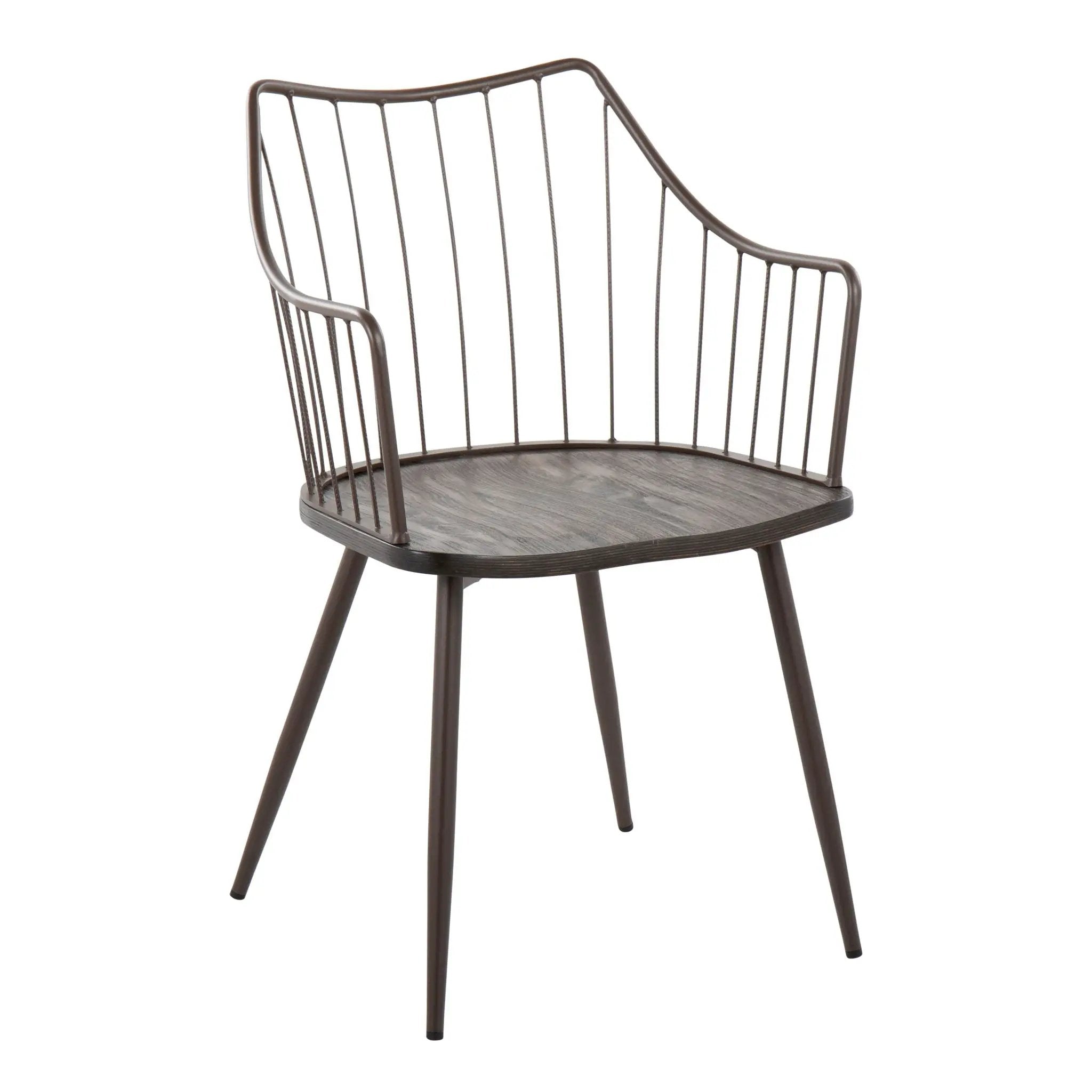 Winston - Farmhouse Style / Dining Chair - Brown / Dark Walnut by HouseOfZazla