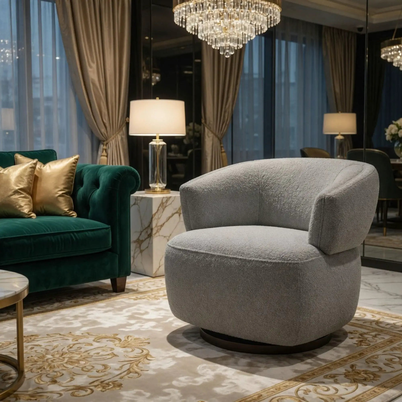 Swivel Barrel Accent Oversized Club Chair by HouseOfZazla