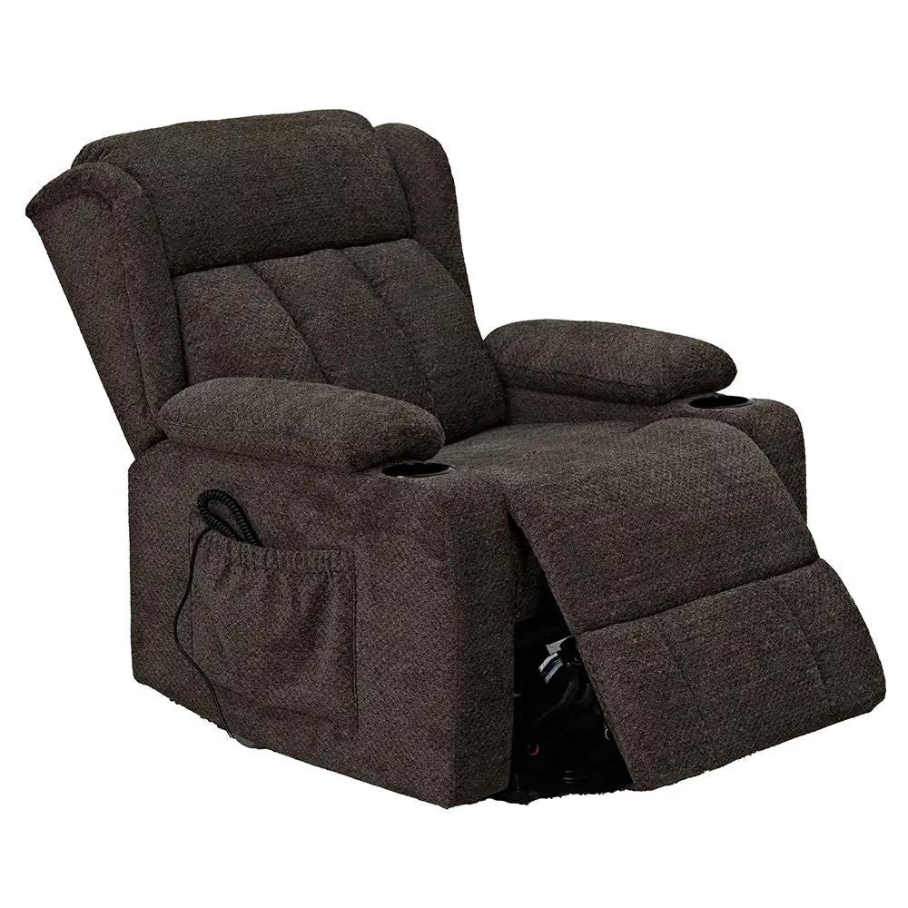Lusio - Power Motion Recliner With Lift & Cup Holder - Brown by Unique Piece Furniture