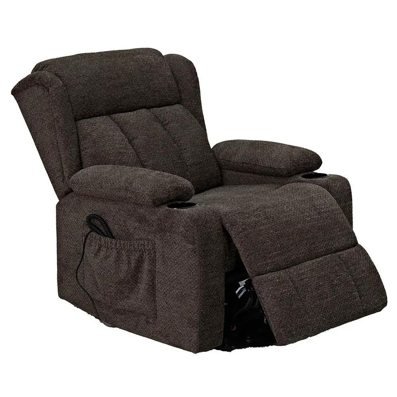 Lusio - Power Motion Recliner With Lift & Cup Holder - Brown by Unique Piece Furniture