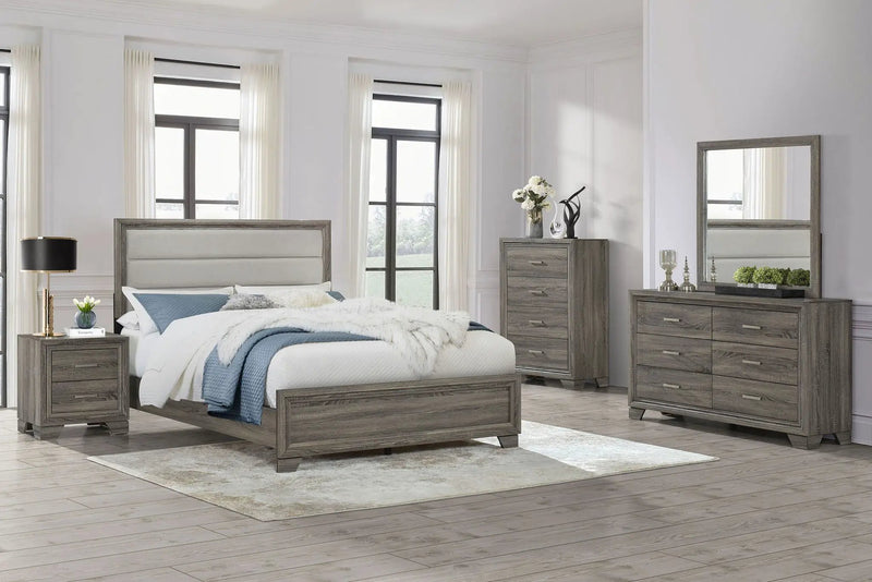 Wright 5-piece California King Bedroom Set Brown Oak by Unique Piece Furniture