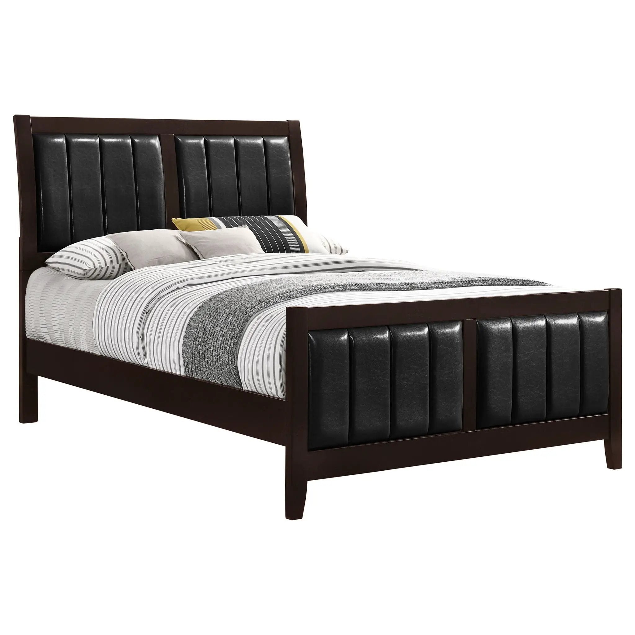 Carlton Wood California King Panel Bed Cappuccino by Unique Piece Furniture