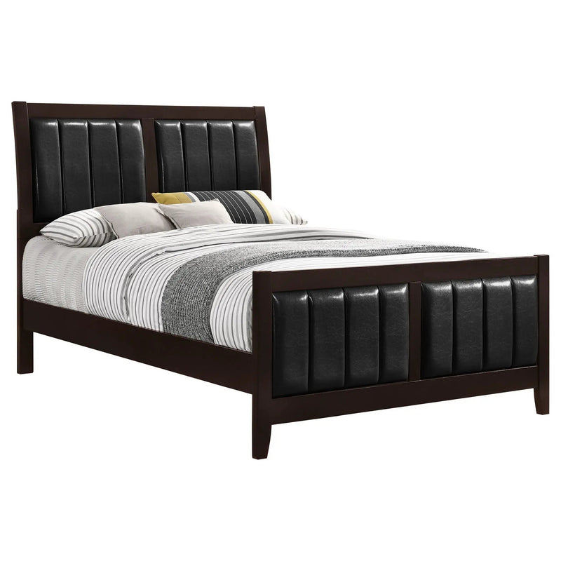 Carlton Wood California King Panel Bed Cappuccino by Unique Piece Furniture