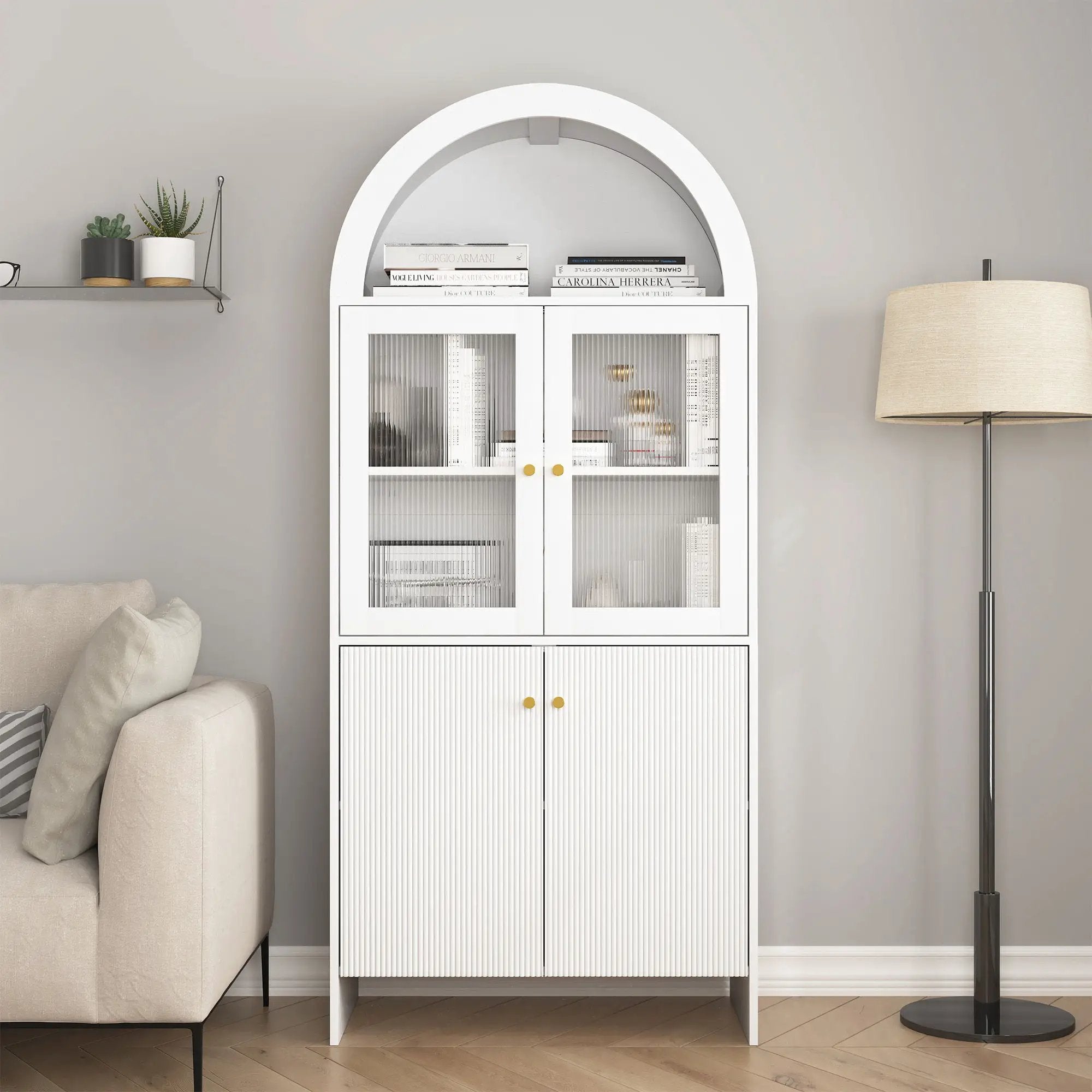 Modern Tech Inspired Dome Cabinet With LED Lighting