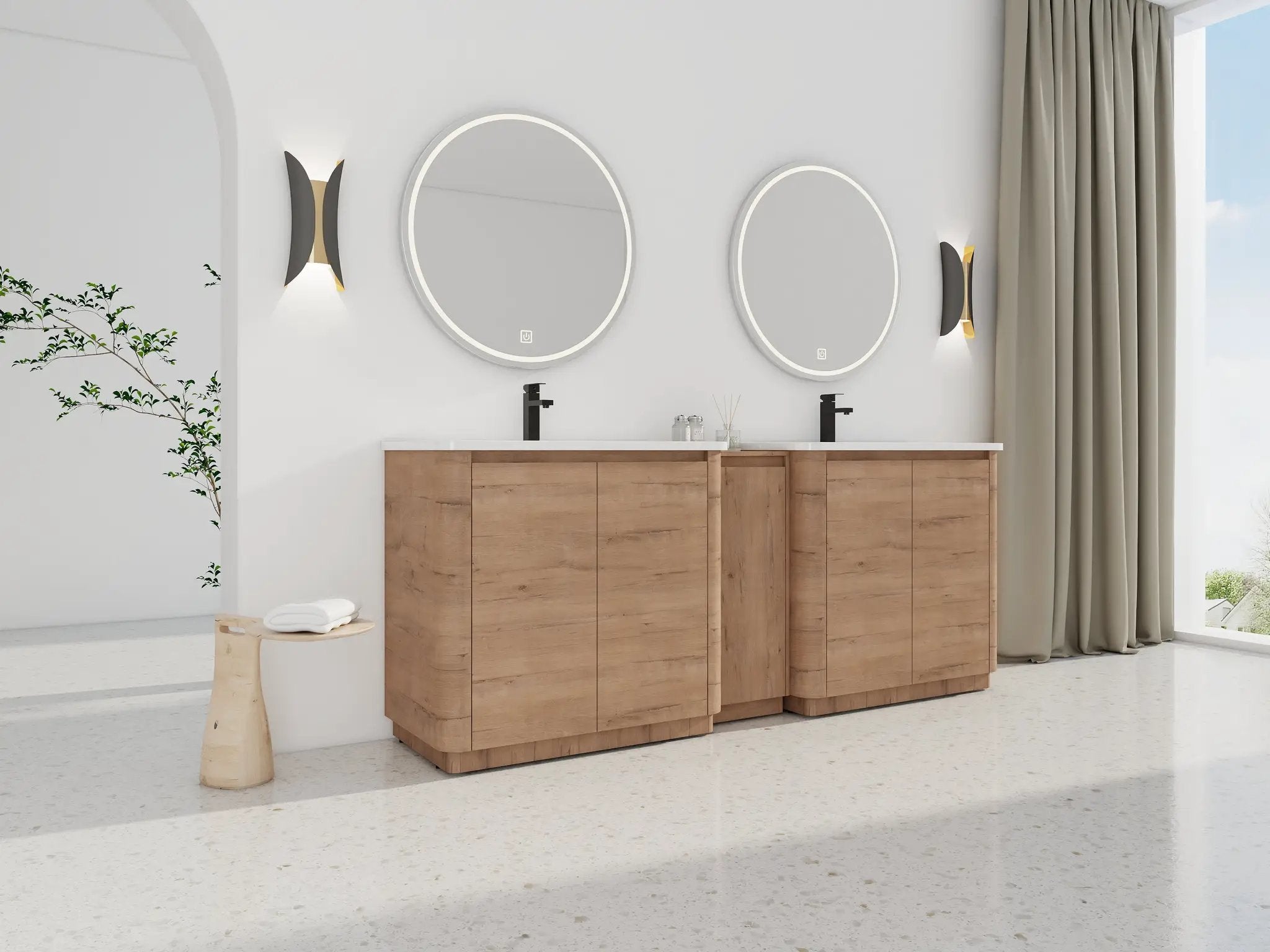 84'' Freestanding Bathroom Vanity with Ceramic Sink by HouseOfZazla