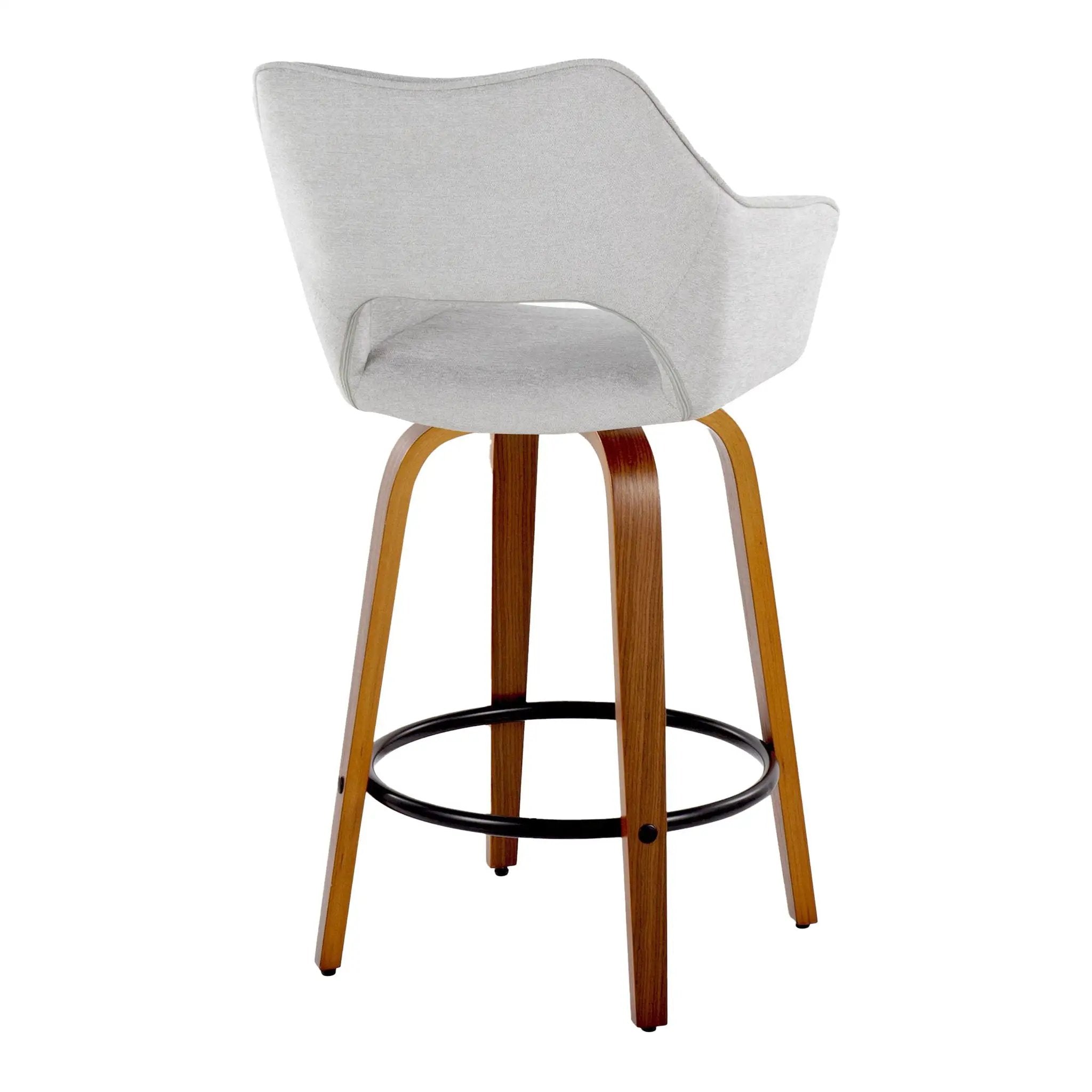 Mustang - Contemporary Fixed Height Counter Stool With Swivel With Round Footrest (Set of 2) by Unique Piece Furniture