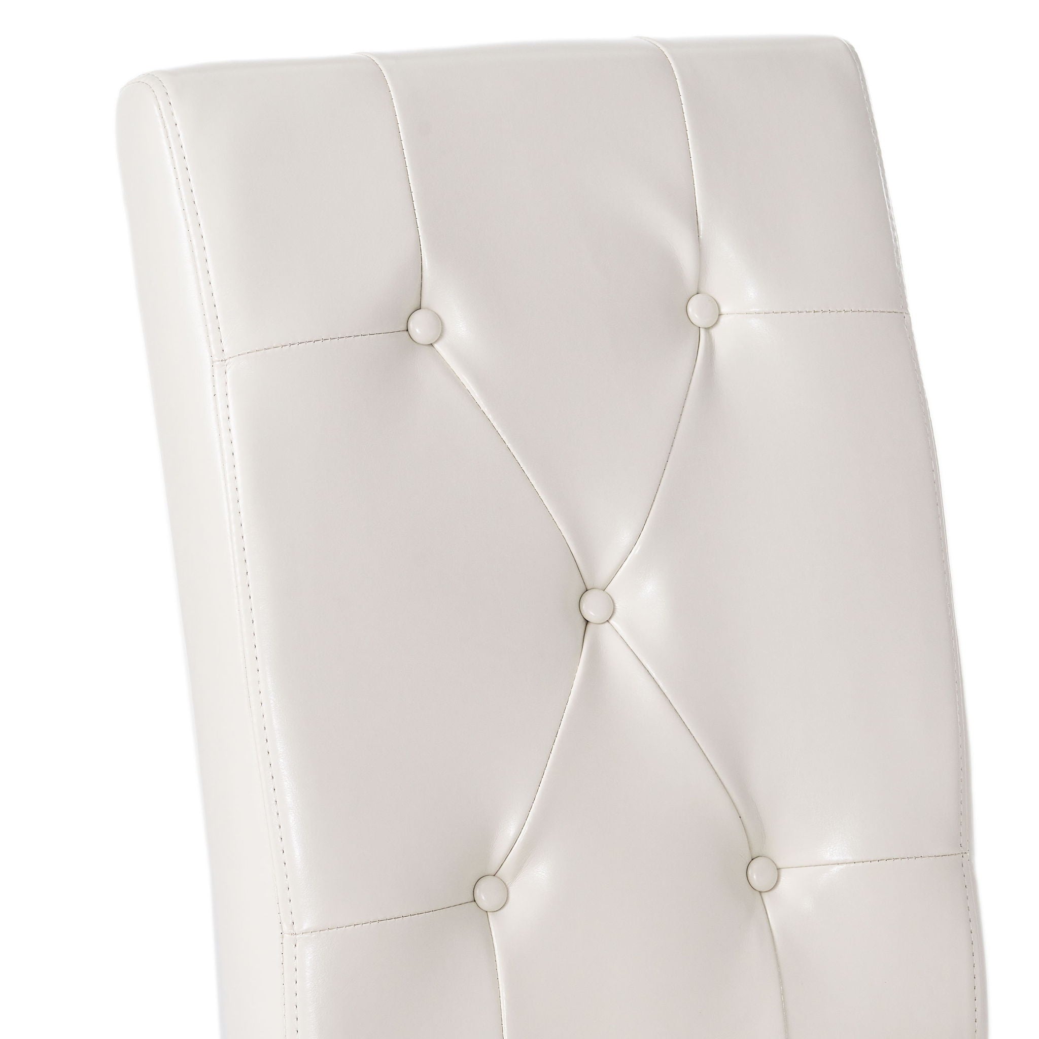 Carter 5 Tuft Dining Chair With Button Tufted Backrest And Espresso Legs - Ivory by HouseOfZazla