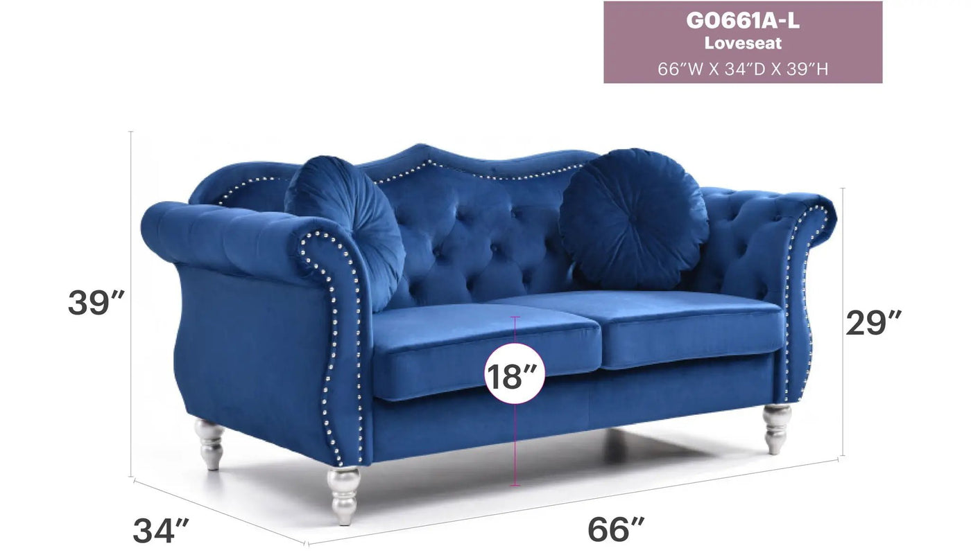 Stylish Flared Arm Loveseat by HouseOfZazla