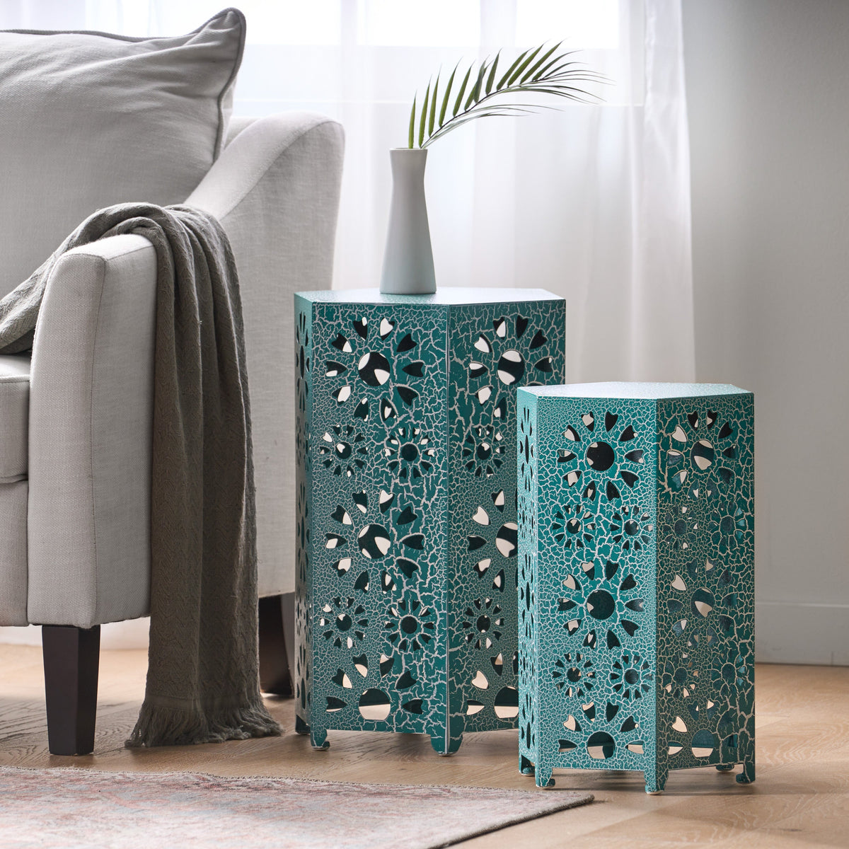 Eliana Side Table with Durable Iron Construction - Outdoor, photo 7 of 10