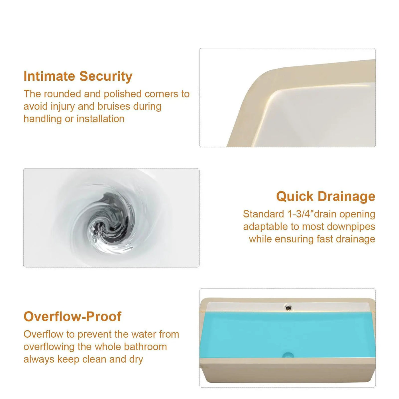 Modern Rectangular Undermount Bathroom Sink With Overflow Ceramic by HouseOfZazla