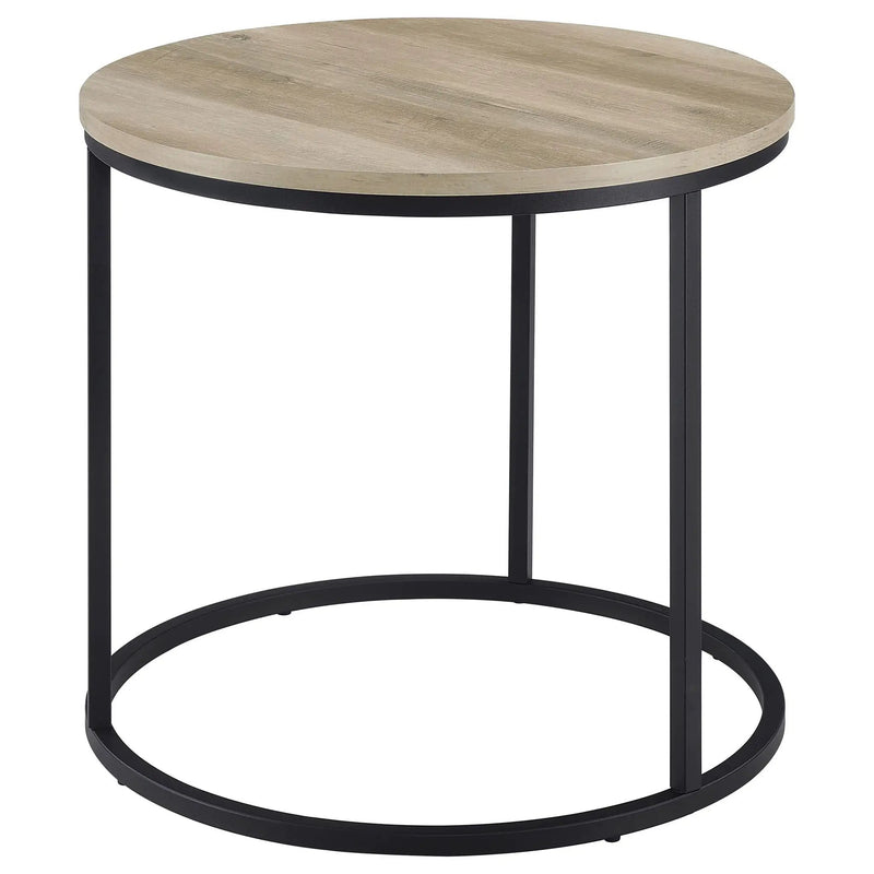 Lainey Round Occasional Side End Table Distressed Pine by Unique Piece Furniture