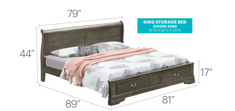 Upholstered Panel Sleigh Bed Design by Unique Piece Furniture