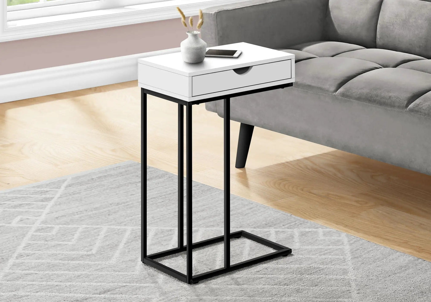 Accent Table, C-Shaped Contemporary & Modern Versatile Design by HouseOfZazla