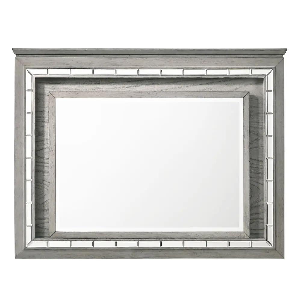 Antares - Mirror With LED - Light Gray Oak by Unique Piece Furniture