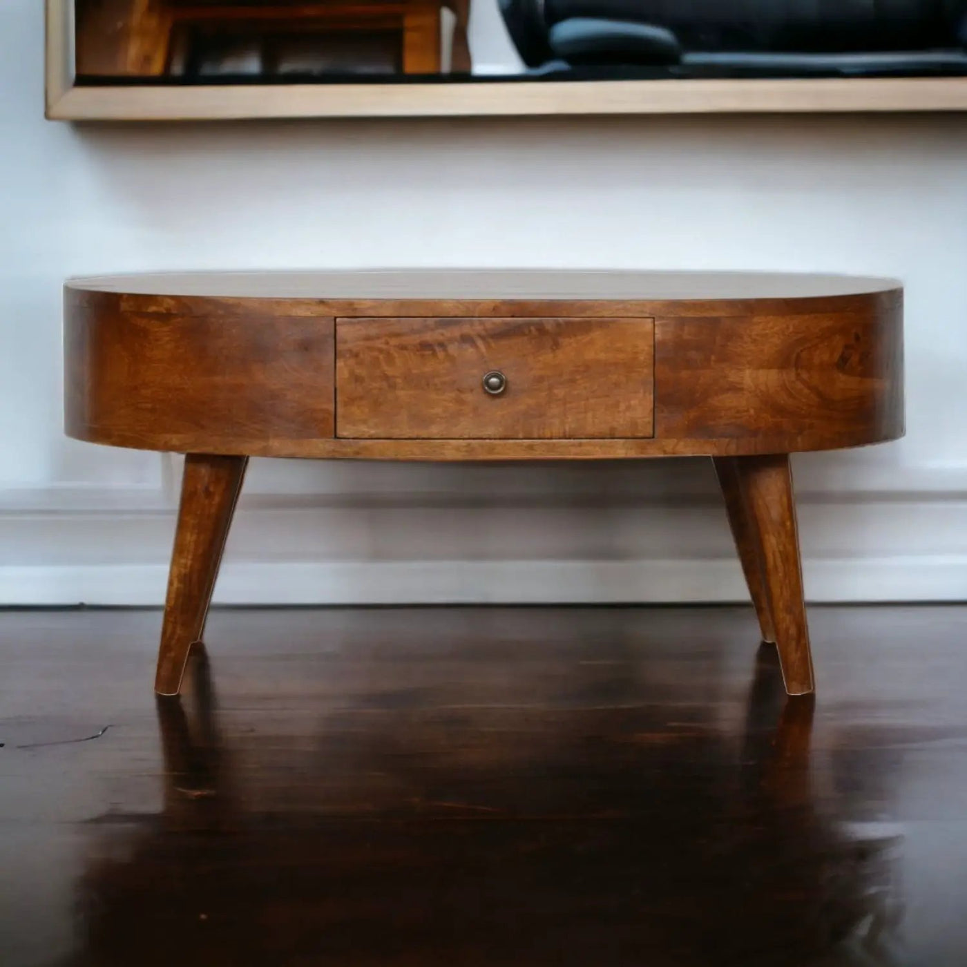 Rounded Wood Table by Unique Piece Furniture