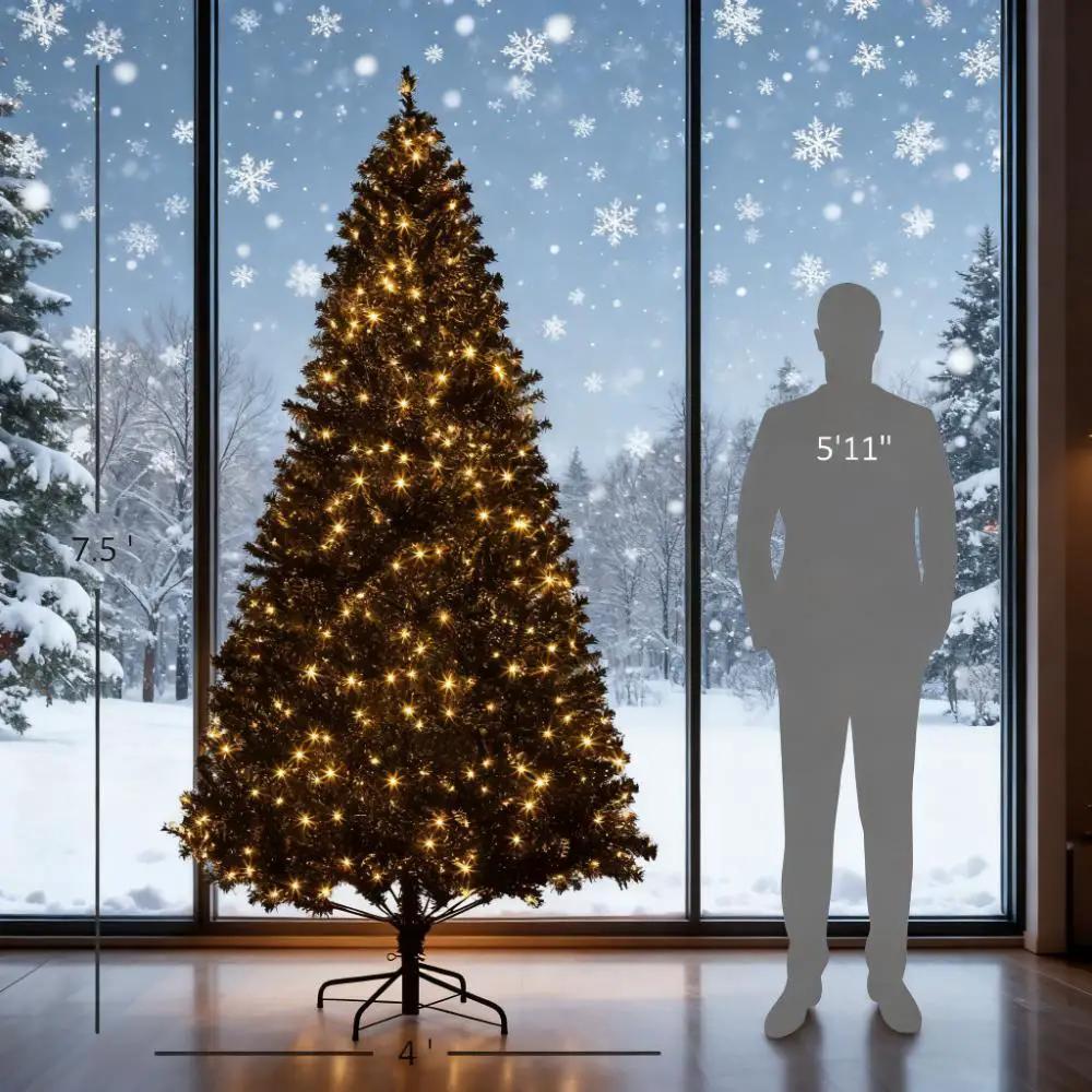7.5 Ft Tall PreLit Artificial Christmas Tree by HouseOfZazla
