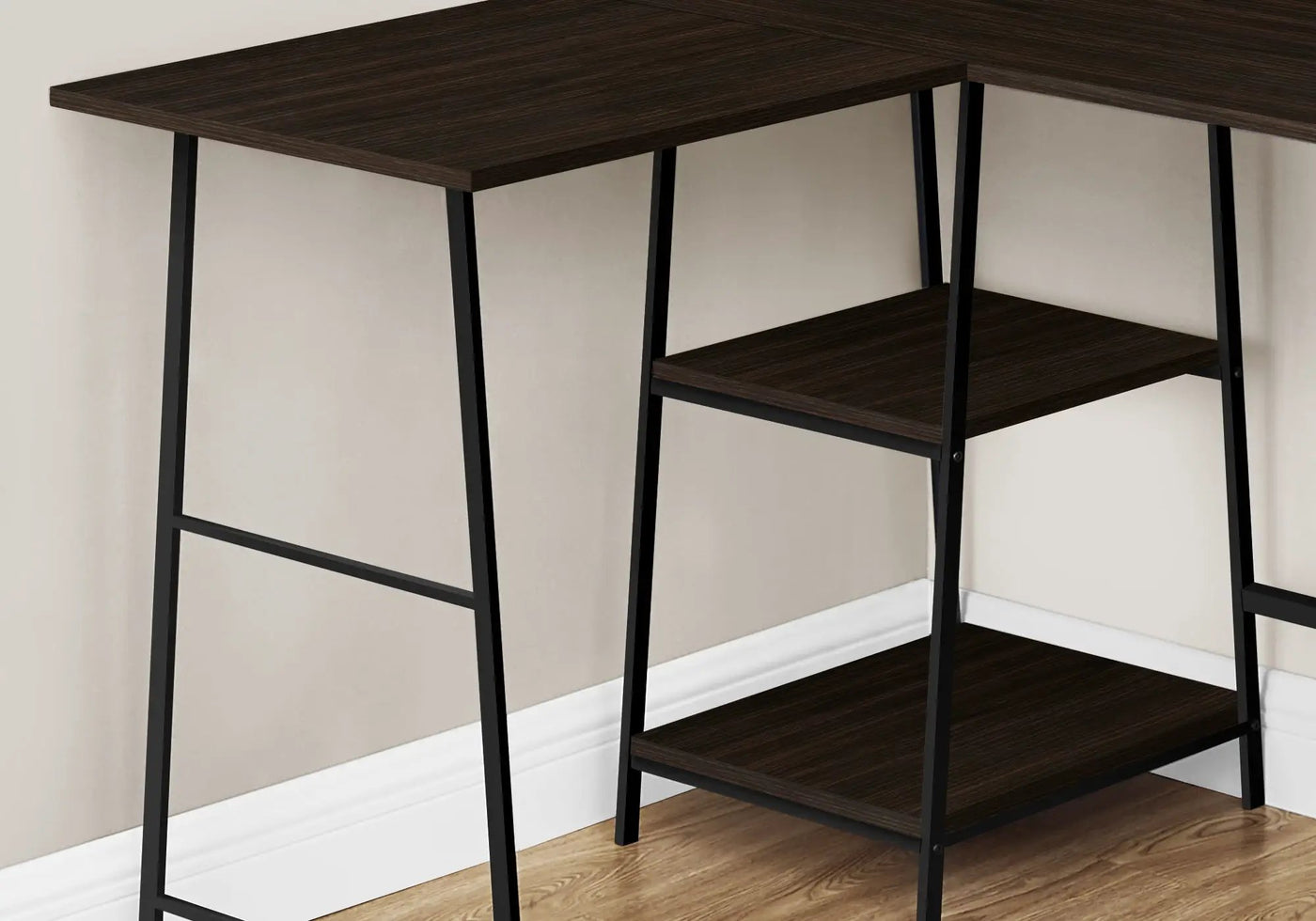 L-Shape Corner Computer Desk with Storage Shelves by HouseOfZazla