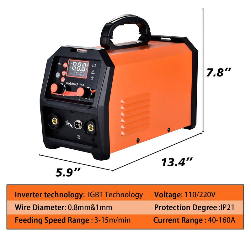 MMA MIG 160A Welder, 4 in 1 Portable Inverter Welding Machine by HouseOfZazla