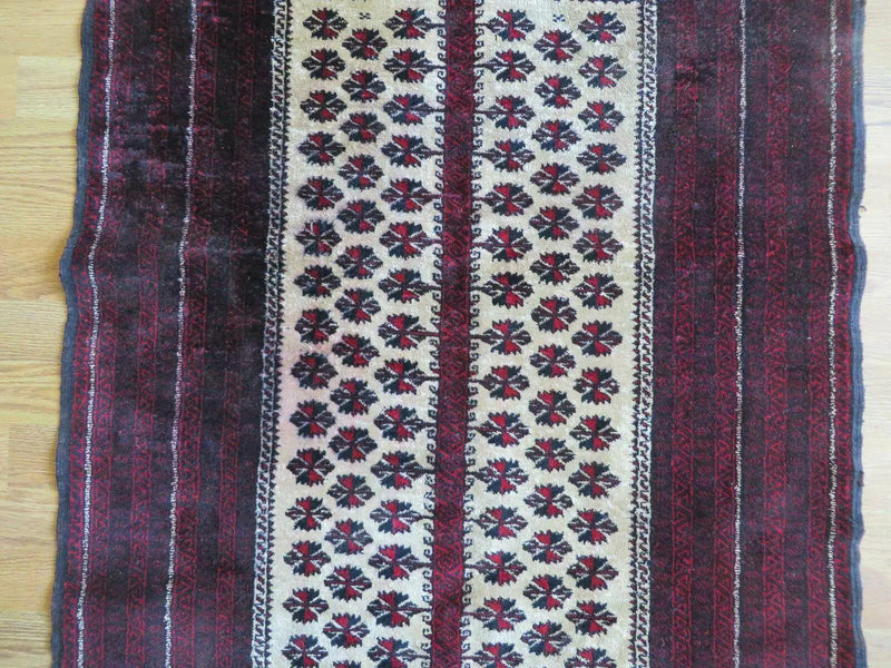 3' X 5' Handmade Fine Knotted Balouch Turkoman Prayer Silk Wool Rug by Jewel Rugs