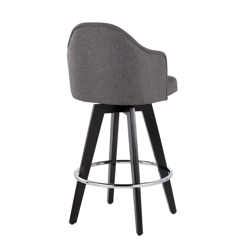 Ahoy - Contemporary Fixed Height Counter Stool With Round Footrest (Set of 2) by HouseOfZazla