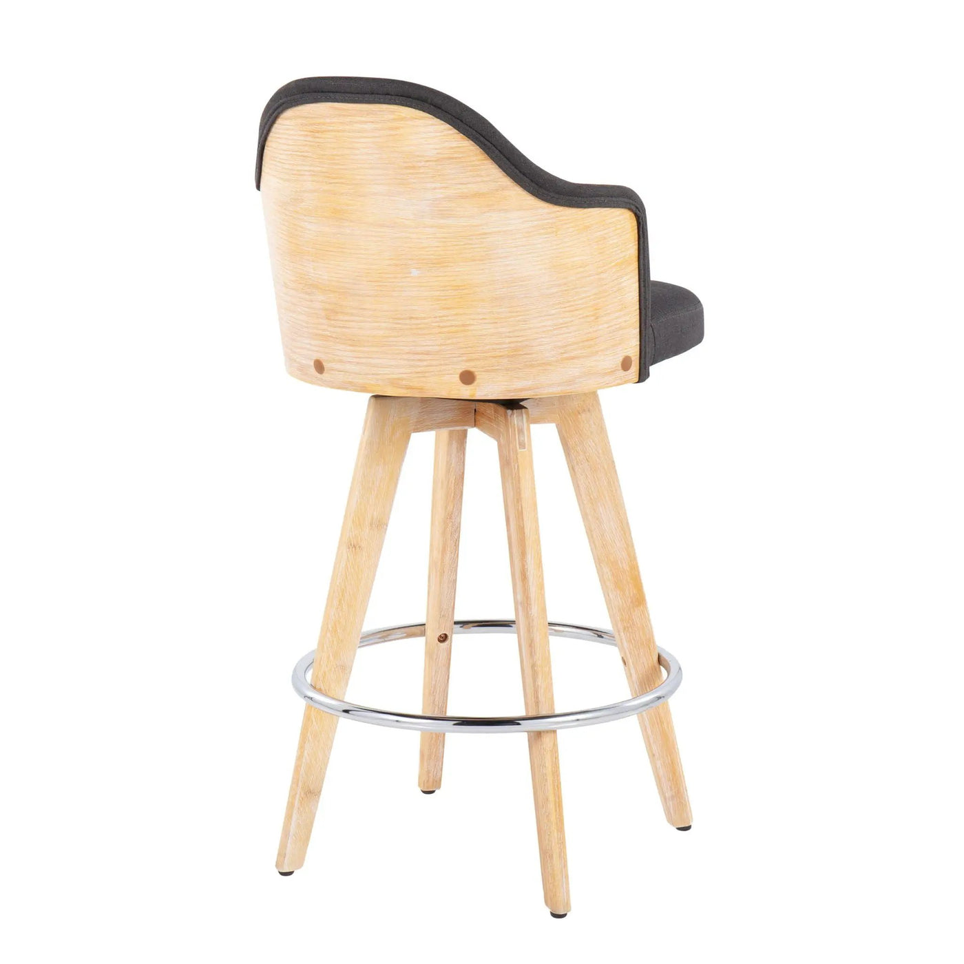 Ahoy - Contemporary Fixed Height Counter Stool & Round Footrest (Set of 2) by HouseOfZazla